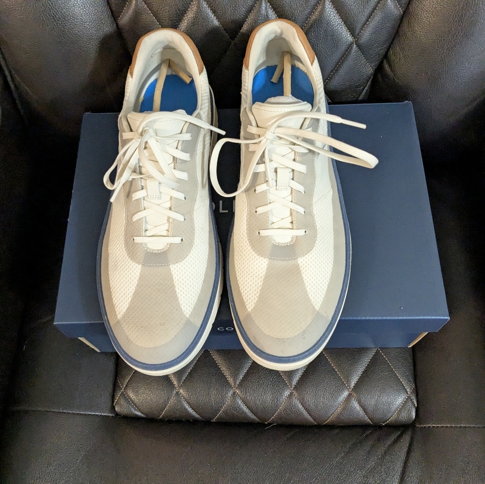 Cole Haan Men's White and Tan Sneakers - Picture 4 of 6